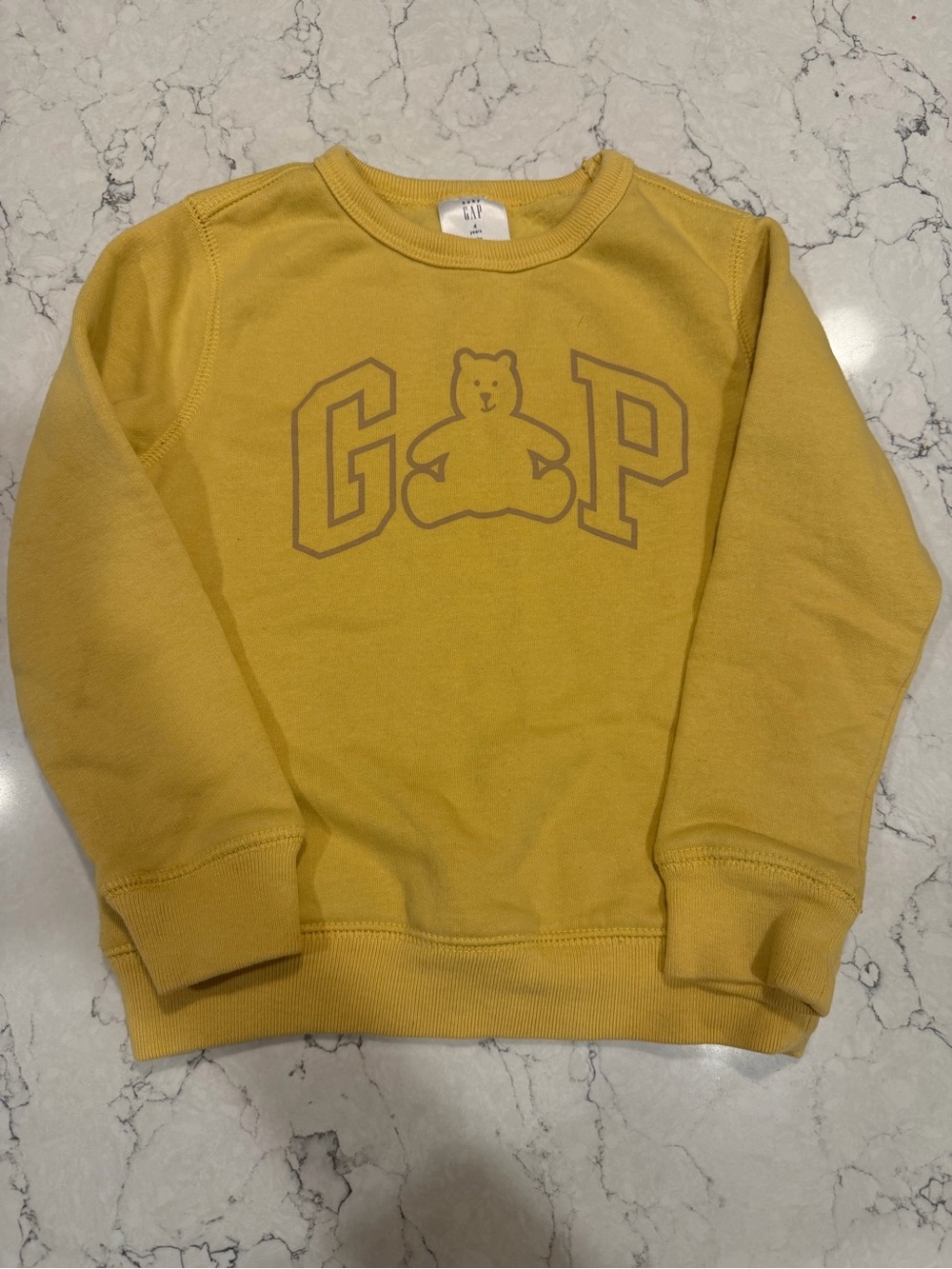 GAP Kids Mustard Bear Logo Pullover Sweatshirt